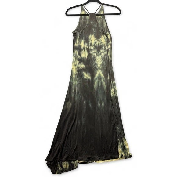 Lida Baday 领带染料 Midi 连衣裙 S 小号绿色领带染料球衣无袖背心太阳 — 第 3/4 张图片