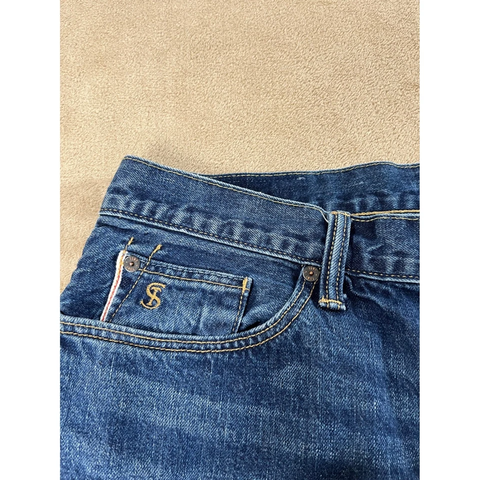 Todd Snyder Straight Fit Selvedge Denim Jeans 36x32 Blue Menswear custom hem - Image 4 of 4