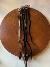 Lot Of 6 Black And Tan Children  s Western Belts W Gold And Silver Hardware