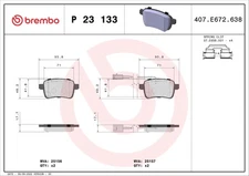 FOR BREMBO P 23 133 HAM PADS. REAR ALFA ROMEO GIULIETTA 10-REAR