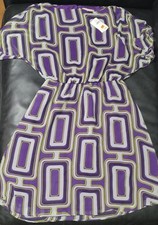 Banana Republic Women Fit & Flare Flowy Tunic Dress Purple Geometric Size 6