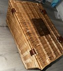 Picnic Basket Wicker Set for 2 Glass Plates, Stemware, Metal Utensils — photo 9