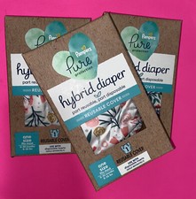 Pampers Pure Hybrid Reusable Cloth Diaper Cover One Sz Fits Most Lot 3 New Girl