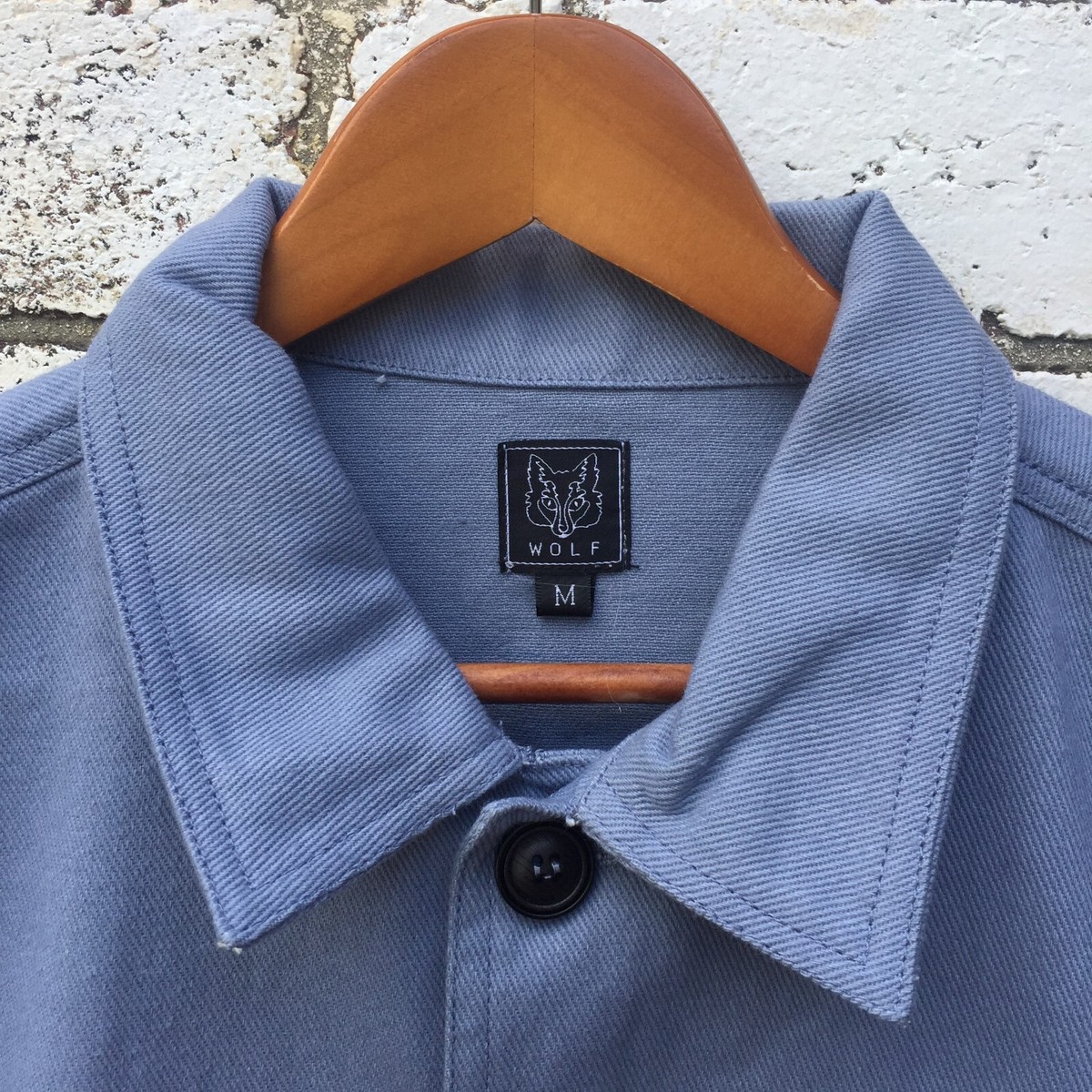 60s Style French Chalk Blue Cotton Twill Chore Work Jacket