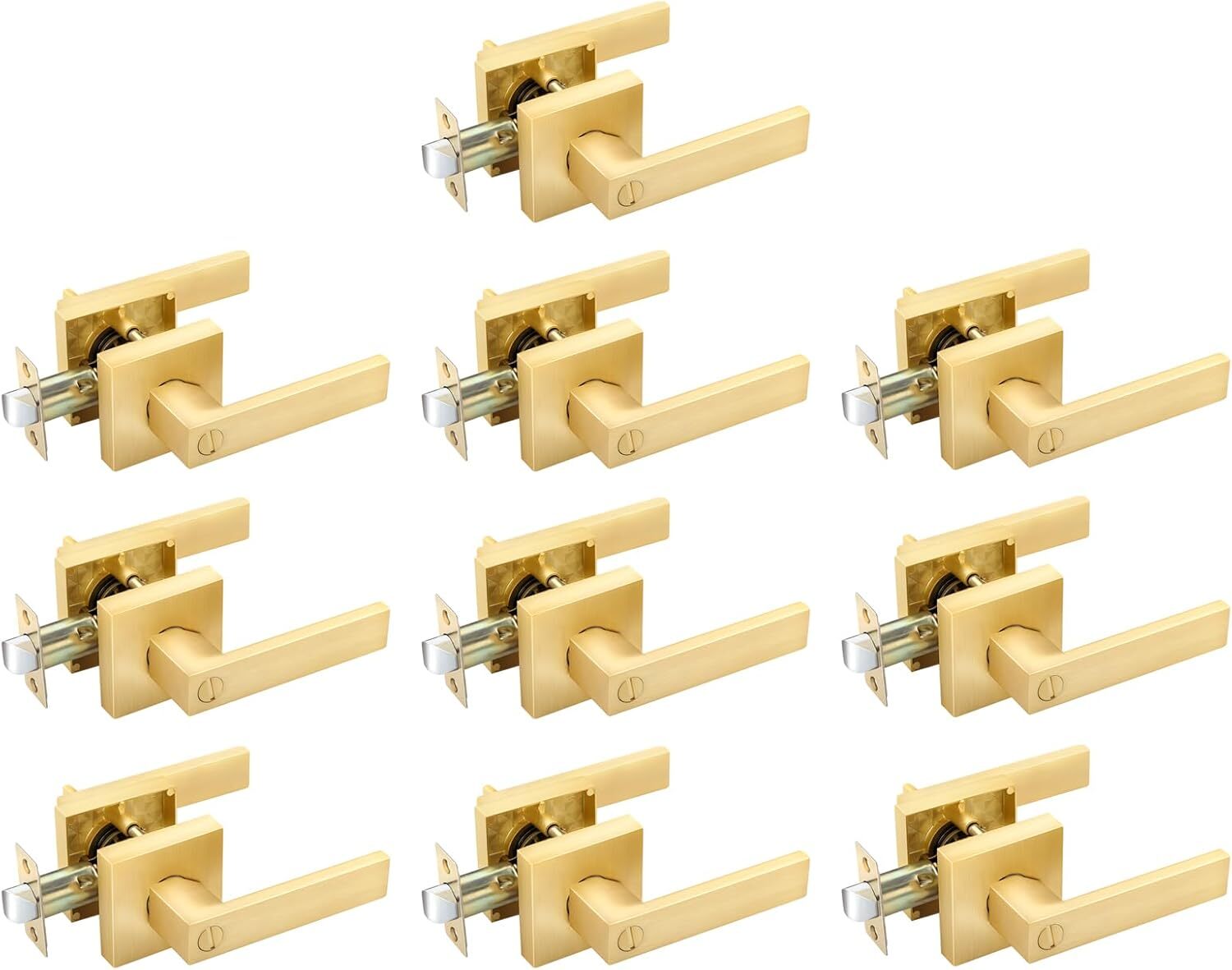 10 Pack Privacy Door Levers for Bedroom Bathroom Indoor Use No Keys-image