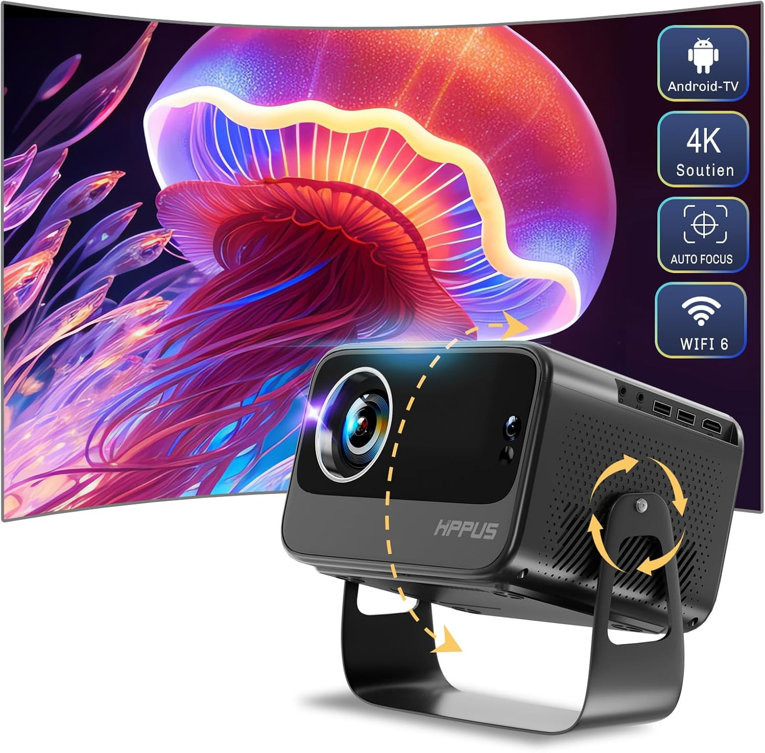 Vidéoprojecteur M11 Wifi Bluetooth 4K avec mise au point automatique