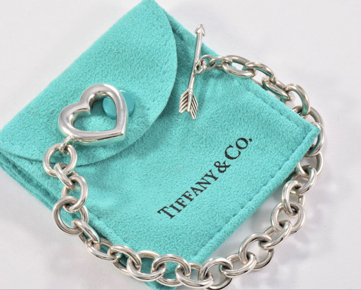 Vintage Tiffany & Co Sterling Silver Heart Arrow Toggle Vintage Tiffany & Co Sterling Silver Heart Arrow Toggle