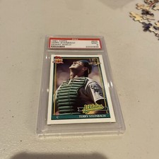 1991 Topps Desert Shield #625 TERRY STEINBACH PSA 9 ATHLETICS AUTHENTIC