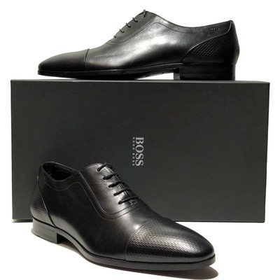 hugo boss plain toe leather derby