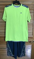 New Balance Youth Boys Size XL 18-20 Neon Yellow / Blue Shorts Shirt Set