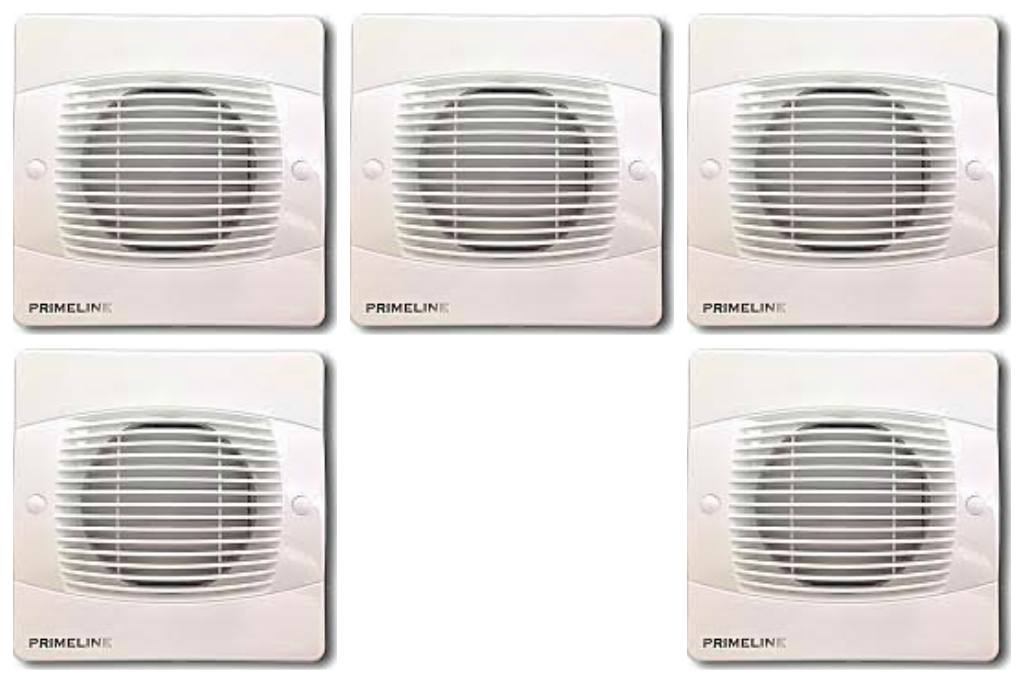 5 x Primeline Manrose PEFLVF Low Voltage Axial Extractor Fans 12 Volt AC SELV
