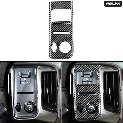 Headlight Switch Panel Carbon Fiber Cover Trim for Chevy Silverado