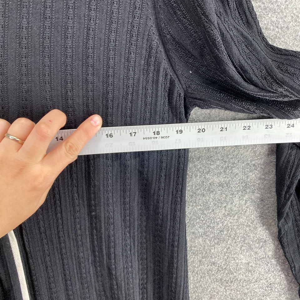 Cárdigan Kate Hill Mujer L Grande Negro Un Botón Cuello en V Manga Larga Rayón Foto 4 de 4