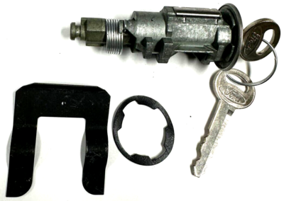 Chrome Trunk Lock Key Cylinder For Select Ford – Includes 2 Ford Logo Keys – ASP TL1554