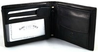 GeldböRse Geldbeutel Portemonnaie Brieftasche Echt Leder Schwarz Klassisch Weich