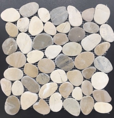 Venice Pebble Stone Tile Warm Blend Flat Tiles  River Rock Stone Floor Wall 