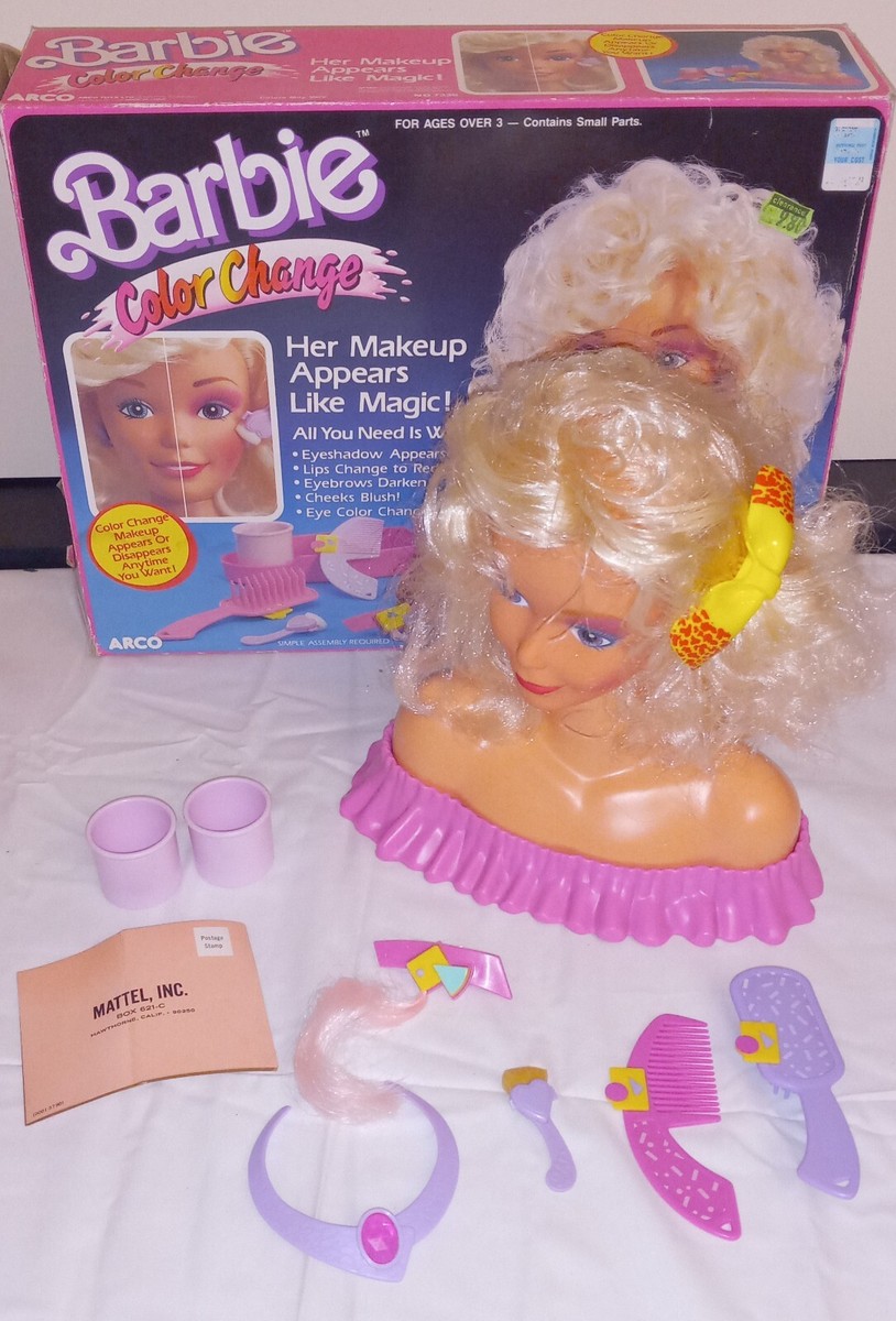 BARBIE Styling Head COLOR CHANGE Playset w MAKE-UP APPEARS Like