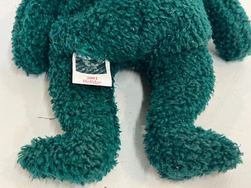 TY Beanie Baby 2001 Holiday Teddy Green Bear with Rare Tag Error - Image 3 of 4