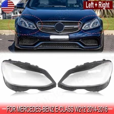 Pair Headlight Lens Cover For 2014-2016 Mercedes-Benz W212 E-Class E350 E500 E63