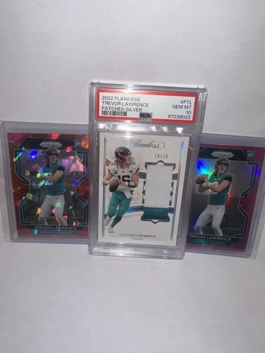 2022 Flawless Trevor Lawrence Patches-Silver 18/20 Psa 10 Tri Colored Patch. 