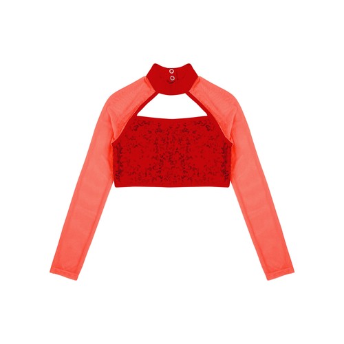 Kids Girls Dance Wear Sequins Crop Top Hip-Hop T-Shirt Turtleneck Activewear - Picture 59 of 82