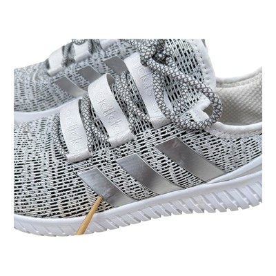 Adidas Cloudfoam Comfort Running Shoes Silver Stripes Knit 