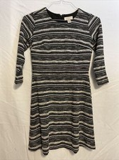 Loft Outlet Dress Size 00P Black Cream
