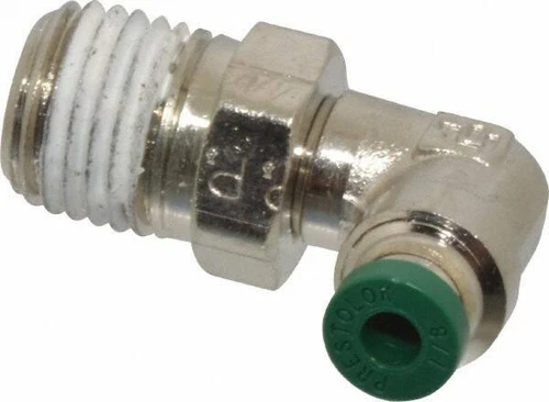 Parker 1/8" Outside Diam, 1/4 NPTF, Nickel Plated Brass Push-to-Connect Tube ...