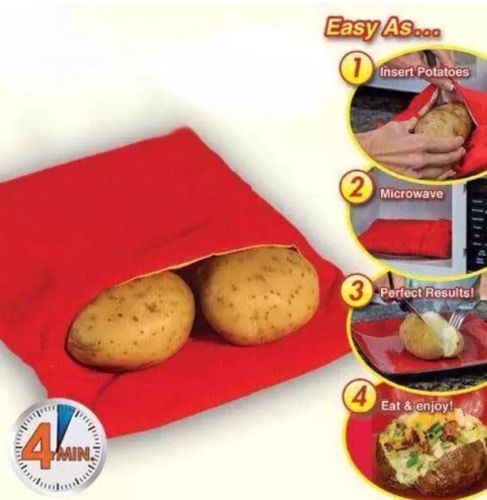 Jacket Potato Microwave Cooker Bag 4 Minutes Express Fast Reusable Washable Cook - 第 1/1 張圖片