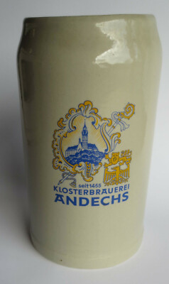 Masskrug Klosterbrauerei Andechs Bier Bierkrug Masskrug Steinkrug 1 Liter Krug 2