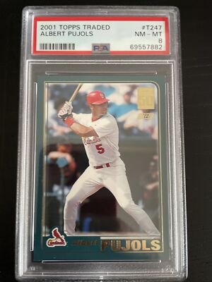 2001 Topps Traded ALBERT PUJOLS Rookie #T247 PSA 8 HOF RC 
