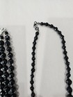3 Antique Beaded Black Necklaces, 1 Brooch, 1 Bracelet, clip on Ear Rings — photo 5