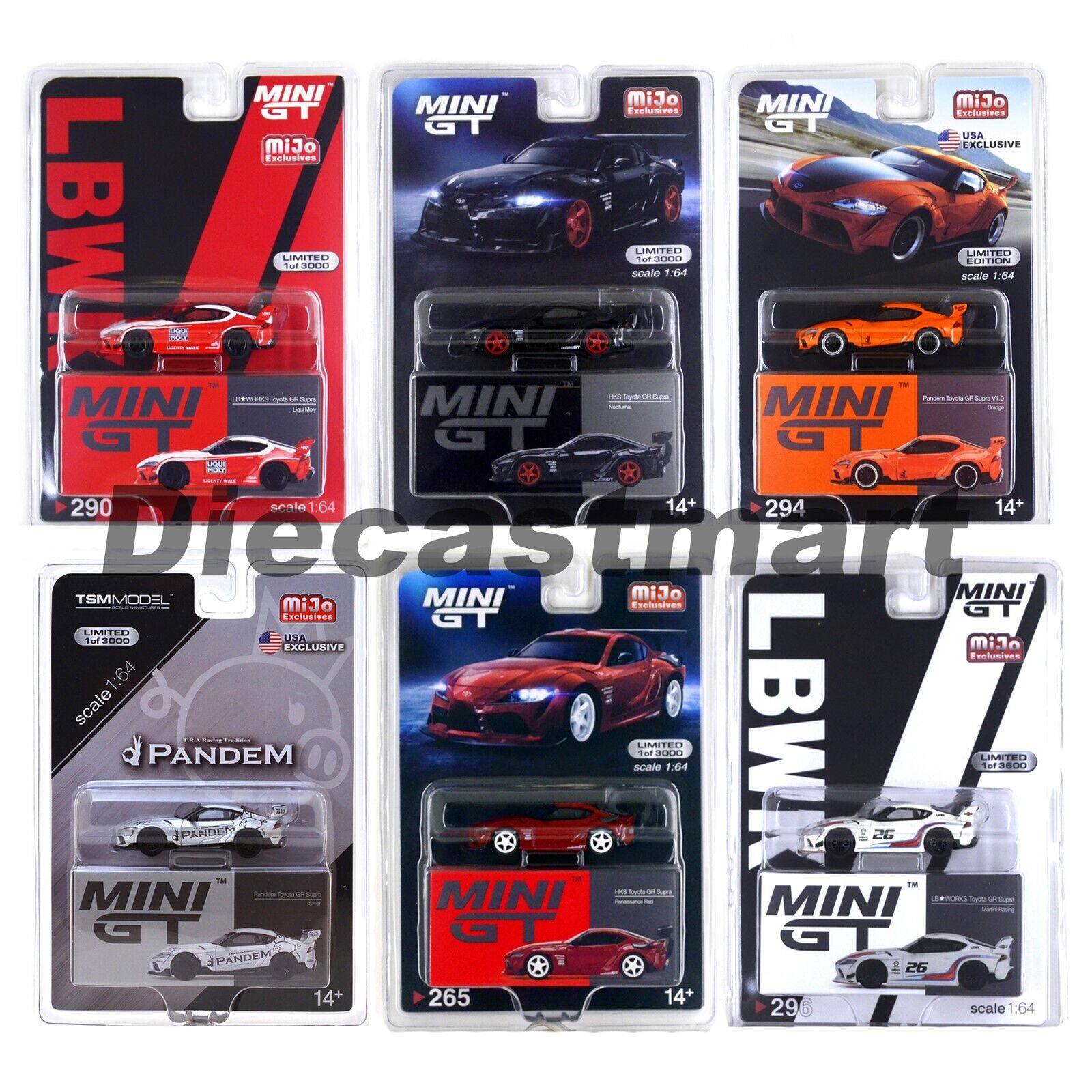 MINI GT 1:64 TOYOTA GR SUPRA DIECAST MODEL CAR HKS Pandem ADVAN NEW