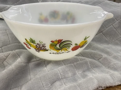 Vintage Fire King  Anchor Hocking Rooster Cinderella Bowl Set