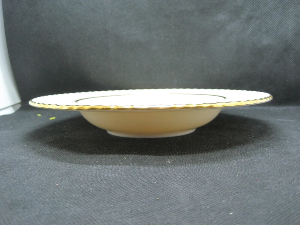 2 cuencos de sopa con borde Lenox EE. UU. Citation Lace Gold Trim Temple Collection Foto 3 de 4