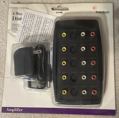 New Radio Shack 4-Way Distribution Amplifier Composite AudioVideo RCA VCR TV DVD