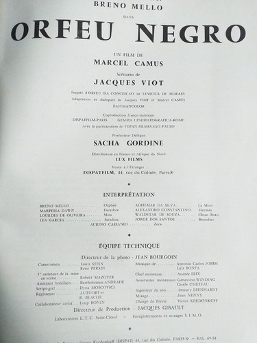 Black Orpheus (1959), ORFEU NEGRO, Marcel Camus, Pressbook #16 - Picture 2 of 2