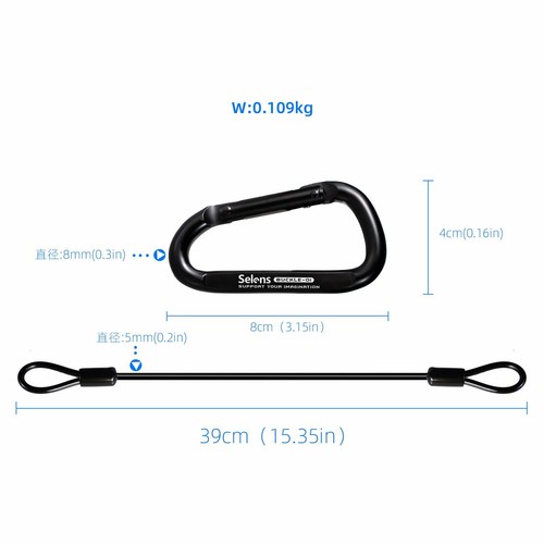 Selens Waist Tape Holder Lanyard w/ 15inches Hanging Rope D Buckle Keychain - Picture 3 of 12