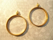 2 Goldplated 36-1/2mm Coin Holders Coin Bezels