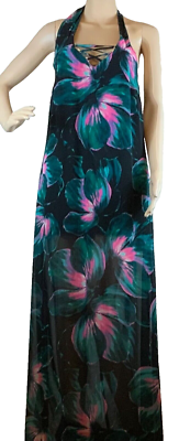 fenáreta olimpia halter basque-waist maxi dress ANNEKA Scarf-Detail Cut-Out Halterneck Maxi Dress in Black main image 1