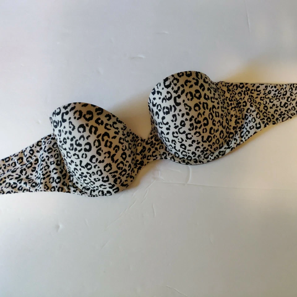 Victoria's Secret Mujer 34C Sujetador Sin Tirantes Acolchado Con Aros Estampado Blanco y Negro Foto 2 de 4