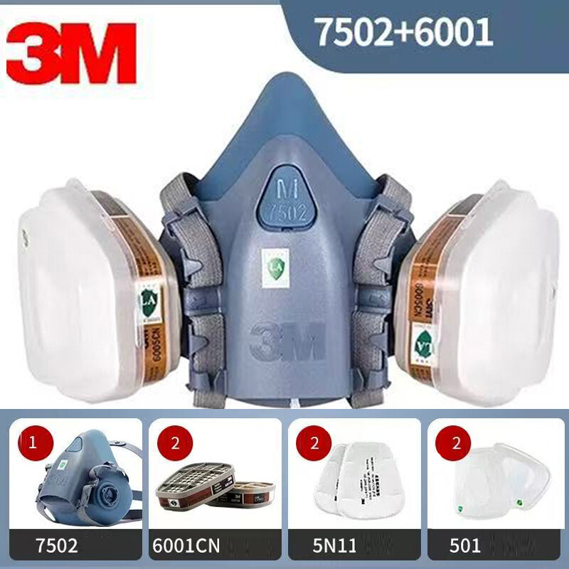 7 In 1 3M 7502 Respirator Mask Suit Industry Painting Spray Dust Gas Mask