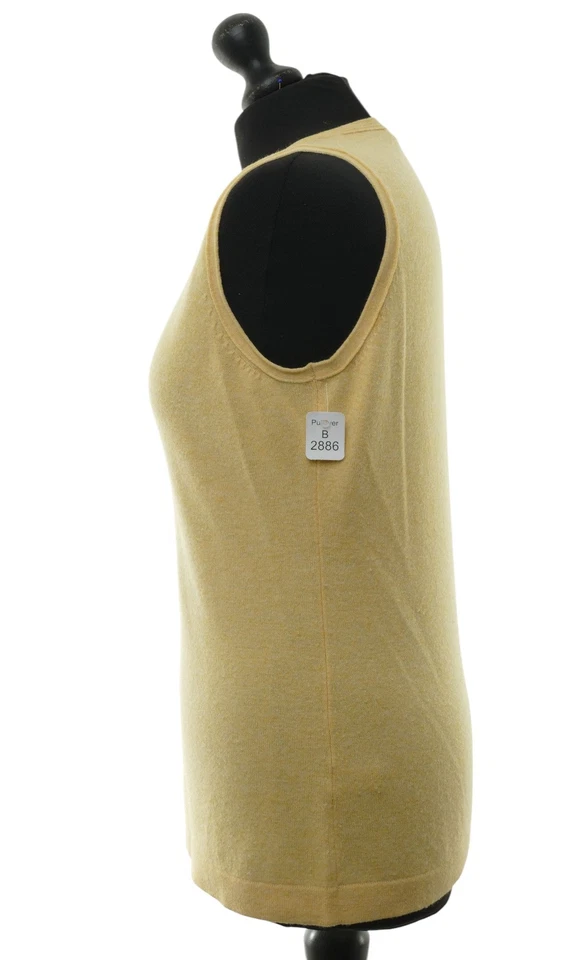 Marie Lund Damen Pullunder M gelb meliert V-Ausschnitt Feinstrick 100% Kaschmir - Bild 4 von 4