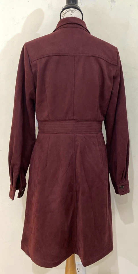 A Loves A Dress Faux Suede Burgundy Long Sleeve Size Large - Image 4 of 4