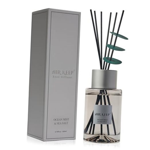 Reed Diffuser/Grey Reed Diffuser Set/6.7 oz(200ml)/Oil Ocean Mist&Sea Salt-image