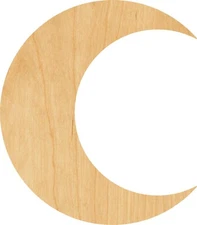 Crescent Moon Laser Cut Out Wood Shape Craft Supply - Woodcraft Cutout