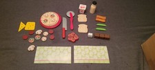 Big Lot Of Doug And Melissa Wood Toy Lot, Pizza. General Food, Etc