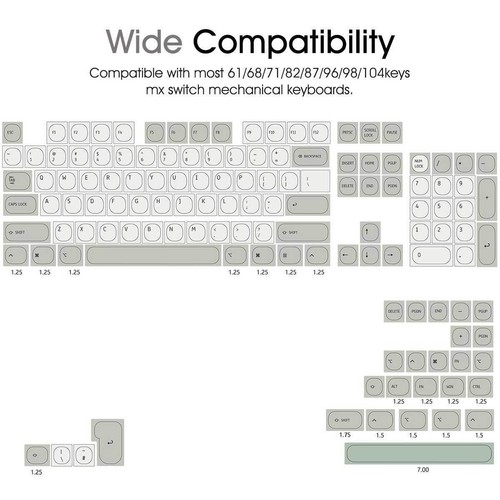 MA Profile Ball Shape Retro PBT Keycaps Set Dyesub 6.25U 7U for MX Keyboards - Picture 4 of 11