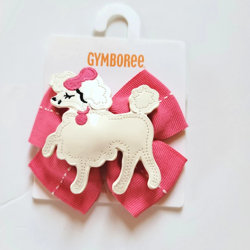 Gymboree Girl  "Posh and Playful" Poodle Curlies Hair Barrettes Pink Bow NWT - Image 3 of 3