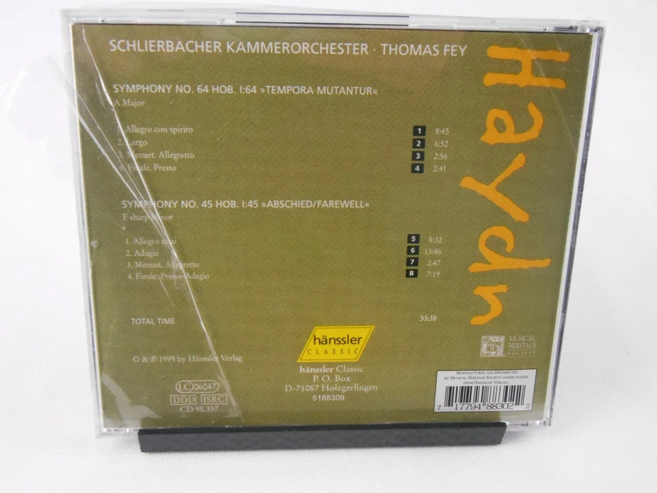 HAYDN SYMPHONY NO 64 & SYMPHONY NO 45 CD NEW & SEALED - Image 2 of 2